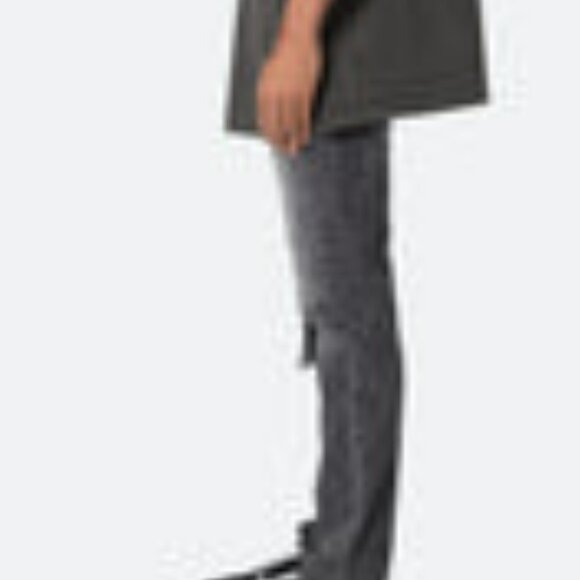 NWT mnml Men's D530 Zipper Straight Denim Jeans Washed Black Size 31 Streetwear - Picture 4 of 12